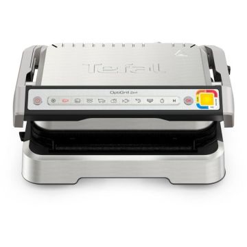 Gratar Electric OptiGrill 2 in 1 GC773D30 2100W 9 Programe Invelis Antiaderent Argintiu