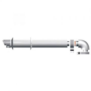 Kit Coaxial Evacuare Gaze Arse pentru Centrala Termica  Ø60/100MM Lungime 750MM Alb