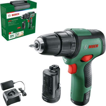 Masina de Gaurit si Insurubat EasyImpact 12 06039B6105 cu 2 Acumulatori 2.0Ah 12V si Incarcator in Geanta de Depozitare Verde