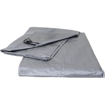 Prelata Impermeabila, 10 x 12 m, cu Inele de Prindere, UV, 130 g/mp, Argintie