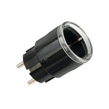 Priza inteligenta interior Shelly Wave Plug S, Z-Wave 800, contor energie, 12A 2500W, neagra, IP20