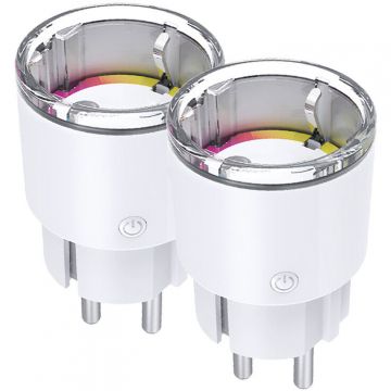 Set 2 Prize Inteligente EP2-Z-2 Monitorizarea Energiei Compatibila cu ZigBee Control prin Amazon Alexa / Google Assistant / Tuya Smart / Smart Life Putere 2300W 10A WiFi Alb