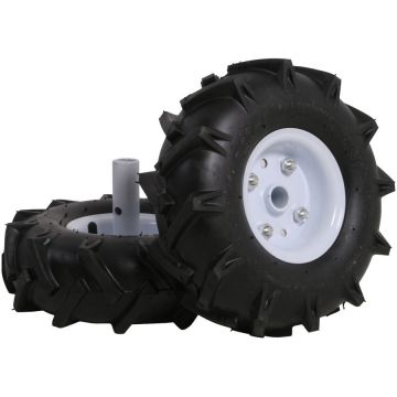 Set 2 Roti Cauciuc 10Inch pentru Motosape Lilli si El-Tex 1800 Negru