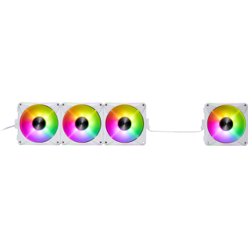 Set 4 Ventilatoare Huricane MAG ARGB 120MM PWM Alb