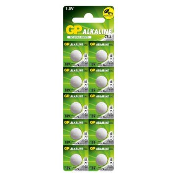 Set Baterii Alcaline Tip Buton AG10, GP, 10 Bucati