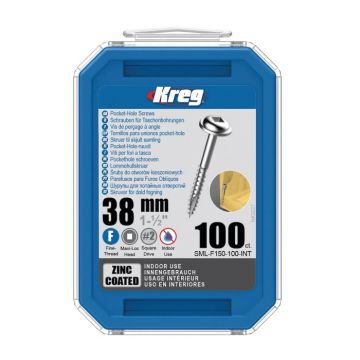 Set holtsuruburi pentru gauri in lemn Kreg SML-F150-100, O8x38 mm, 100 bucati