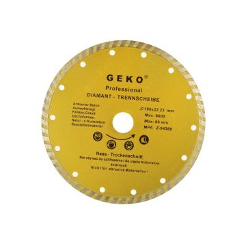 Disc diamantat cu gauri 180mm Turbo, GEKO PROFI G00262