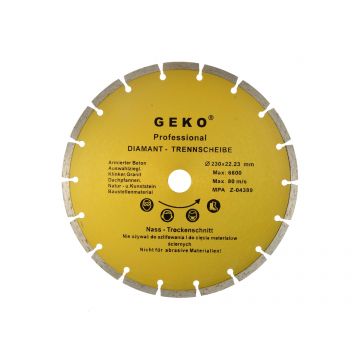 Disc diamantat segmentat, 230mm, GEKO PROFI, G00253