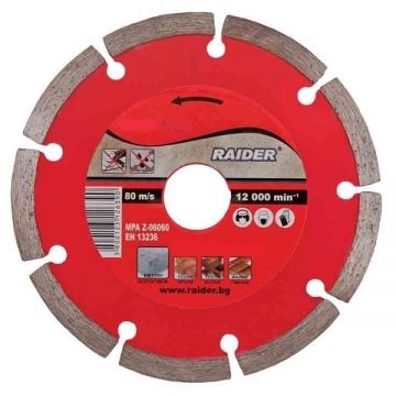 Disc diamantat segmentat 85x10mm DRY, Raider 162122