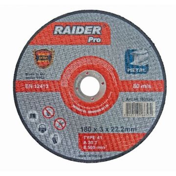 Disc pentru taiat metal 180х3.0х22.2mm RDP, Raider 160126
