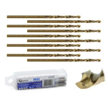 Set burghie cu cobalt HSS pentru metal 3mm 10 piese, GEKO G37030