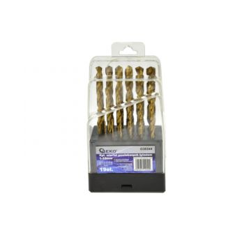 Set burghie metalice 19 piese, 1-10mm, Geko G38244