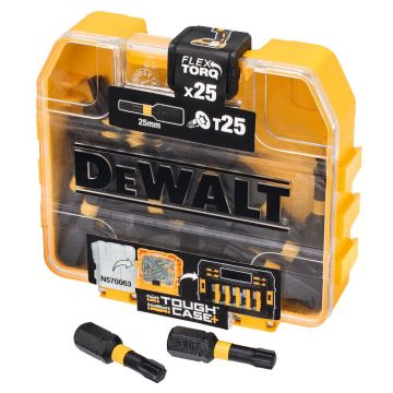 Bit impact Extreme® Flextorq DeWALT DT70558T, T25 x 25 mm, set 25 bucati, cutie Tic-Tac