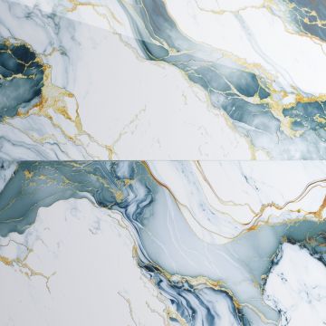 Gresie cu insertii aurii Rozer Aqua Gold Insert Carving  60X120  lucioasa