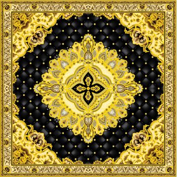 Gresie decorativa / covor ceramic Baroque Amara Nero 121103-4B  120X120 (4 placi 60X60)  lucioasa