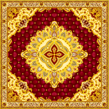 Gresie decorativa / covor ceramic Baroque Amara Rojo 121103-2B  120X120 (4 placi 60X60)  lucioasa