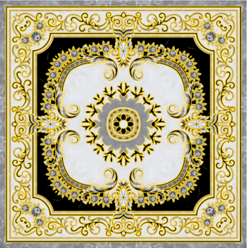 Gresie decorativa / covor ceramic Baroque Hajar 12714-1B  120X120 (4 placi 60X60)  lucioasa