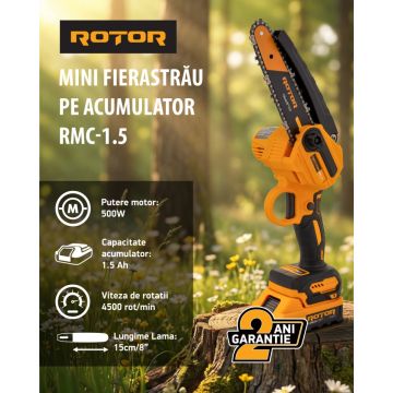 Mini Fierastrau pe Acumulator RMC-1.5 Rotor 4500 rot/min 1 x Acumulator 21V 1.5Ah