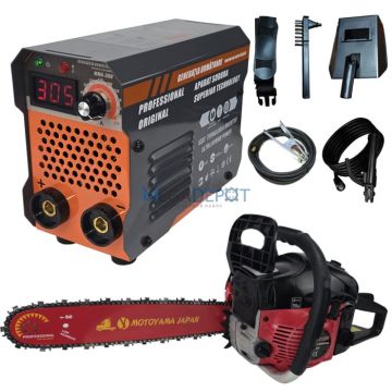 Pachet Aparat de sudura Ural MMA 300 + Motofierastrau  Campion Motoyama 6500, 7.5CP, Afisaj Digital, Cablu sudura 3 metri , lama 40cm