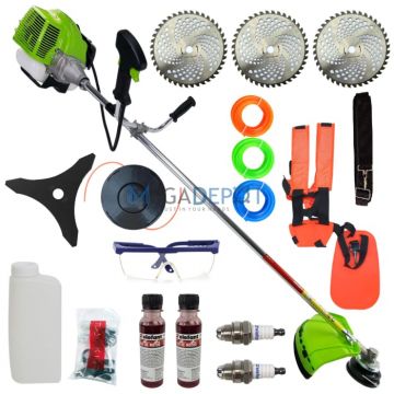 Pachet Motocoasa Motocoasa de umar pe benzina UralMash Campion, 7.5CP, 16 componente incluse, 12.000rpm