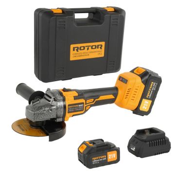Polizor Unghiular pe Acumulator Rotor RAG21 21V/3 Ah,820 W,8500 rot/min,Brushless