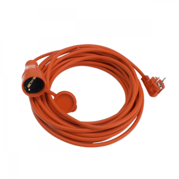 Prelungitor cu fisa si priza IP44  30 m  pentru exterior  cu capac de protectie  sectiune cablu 3x1.5 mm²  portocaliu