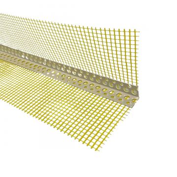 Profil colt PVC cu plasa  interior / exterior  23x23 mm  2.5 m – Bico Expert  galben