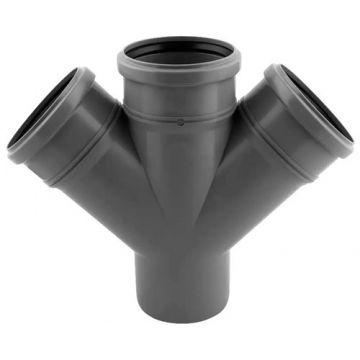 Ramificatie dubla PP HTDA  diametru 110 x 110 x 110 mm  45 grade