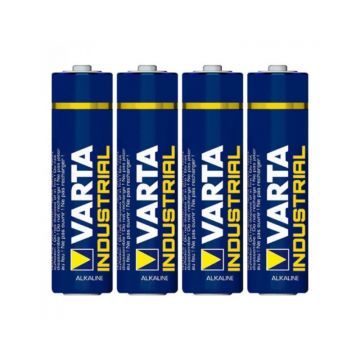 Set 2 x 4 Baterii Alcaline Industriale AA Varta Industrial Pro, R6 Infoliate