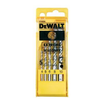 Set 5 burghie zidarie DeWALT DT6956, prindere cilindrica 4 - 10 mm