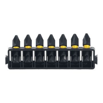 Set 7 biti FLEXTORQ, DeWALT DT70807, PH2 x 25 mm, cu un suport compatibil cu sistemul TOUGHCASE