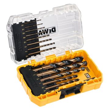 Set burghie pentru metal DeWALT DT70727, tip HSS, 14 bucati, 1 - 8 mm