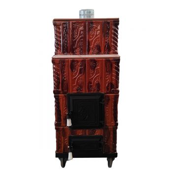 Soba teracota  4 randuri  maro  degrade  cu roti  45 x 45 x 110 cm  evacuare centru