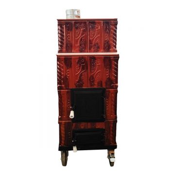 Soba teracota  4 randuri  maro  degrade  cu roti  45 x 45 x 110 cm  evacuare stanga