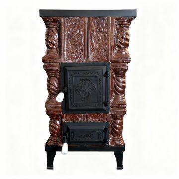 Soba teracota cu plita Premium  3 randuri  maro