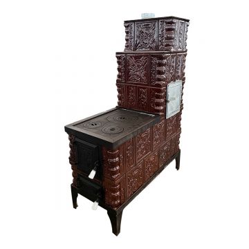 Soba teracota maro tip cizma  5 randuri  evacuare stanga