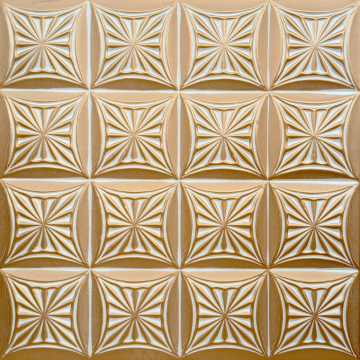 Tavan fals decorativ 08-ZL-81  polistiren extrudat  auriu  50x50x0.4 cm