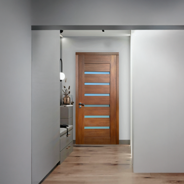 Usa de interior din lemn  cu geam  KMC-034 2000/800 Stejar inchis