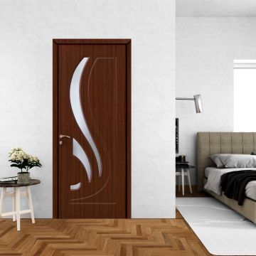 Usa de interior din lemn Modern  cu geam  OP-154 2000/600 Teak