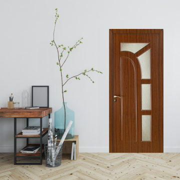 Usa de interior din lemn Modern  cu geam  OP-157 2000/800 Teak