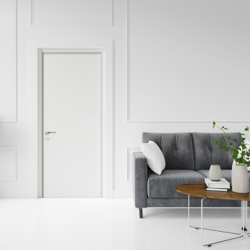 Usa interior din MDF  OP 030  reversibila  toc inclus  alba  60 x 200 cm