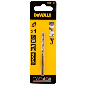 Burghiu Black&Gold pentru metal DeWALT DT20517, tip HSS, 4.0 x 43 x 75 mm, coada cilindrica