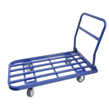 Carucior pliabil, platforma transport marfa, Naimeed D5654, roti silentioase, 90x60x86cm, 300kg, Albastru