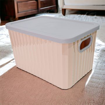Cutie depozitare, cu capac, Naimeed D5381, Crem, 26x18x16cm