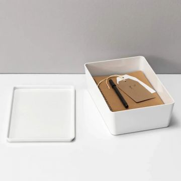 Cutie depozitare, cu capac, Naimeed D5383, Alb, 26x18x8cm