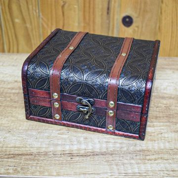 Cutie depozitare tip cufar, Naimeed D16919, 19x17x10 cm, Lemn, Visiniu