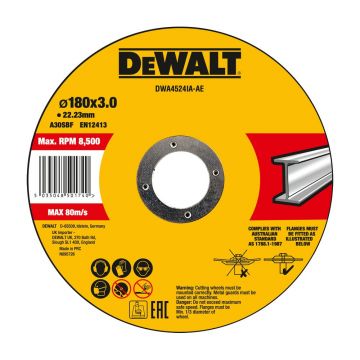 Disc debitare metal DeWalt DWA4524IA, 180 x 3.0 x 22.23 mm