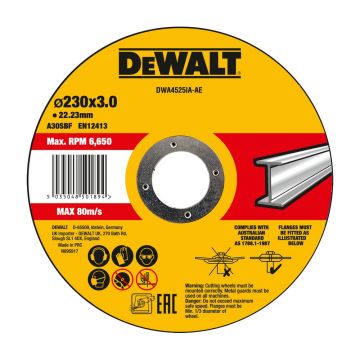 Disc debitare metal DeWalt DWA4525IA, 230 x 3.0 x 22.23 mm