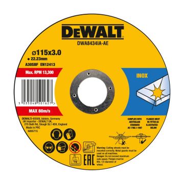 Disc debitare metal DeWalt DWA8434IA, 115 x 3.0 x 22.23 mm