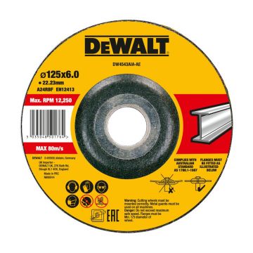 Disc polizare inox DeWalt DWA4514SIA, 115 x 6.0 x 22.23 mm